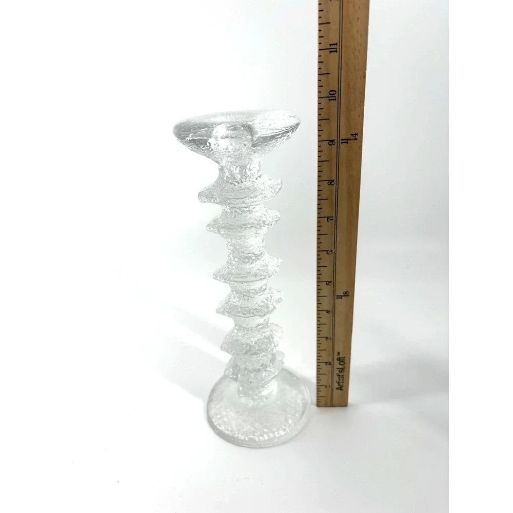 Iittala Timo Sarpaneva FESTIVO 6 Ring Candleholders Scandinavian Glass Signed TS